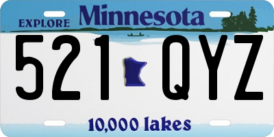 MN license plate 521QYZ