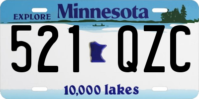 MN license plate 521QZC