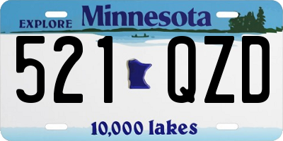 MN license plate 521QZD