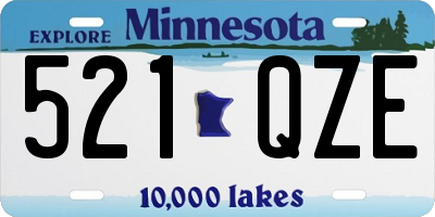 MN license plate 521QZE