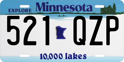 MN license plate 521QZP