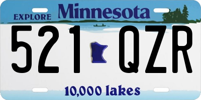 MN license plate 521QZR