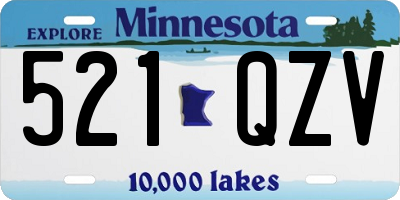 MN license plate 521QZV