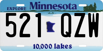 MN license plate 521QZW