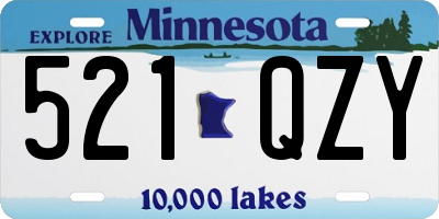 MN license plate 521QZY