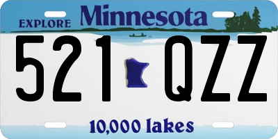 MN license plate 521QZZ