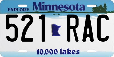 MN license plate 521RAC