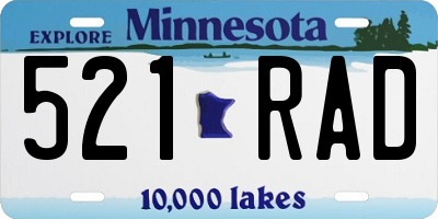 MN license plate 521RAD