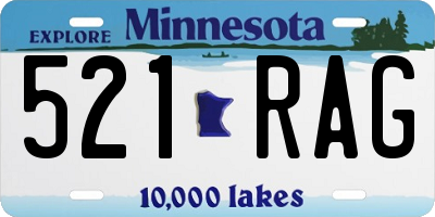 MN license plate 521RAG
