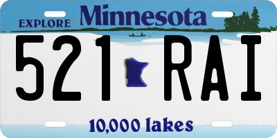 MN license plate 521RAI