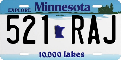 MN license plate 521RAJ