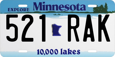MN license plate 521RAK