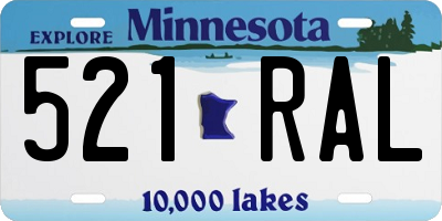MN license plate 521RAL