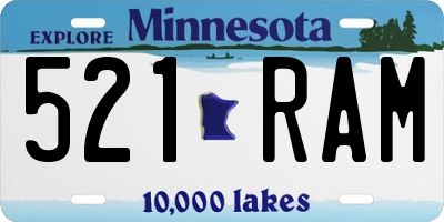 MN license plate 521RAM