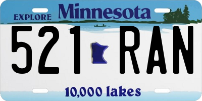 MN license plate 521RAN