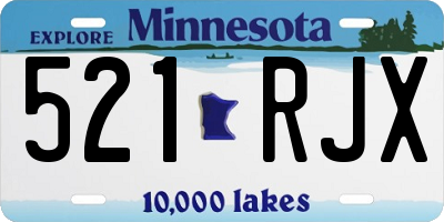 MN license plate 521RJX