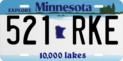MN license plate 521RKE