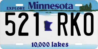 MN license plate 521RKO