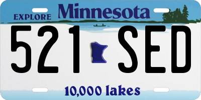 MN license plate 521SED