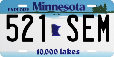 MN license plate 521SEM