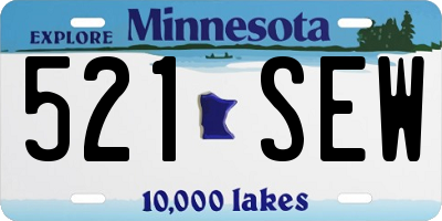 MN license plate 521SEW