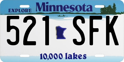 MN license plate 521SFK