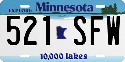 MN license plate 521SFW