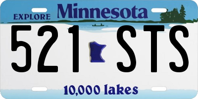 MN license plate 521STS