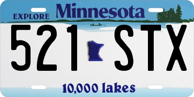 MN license plate 521STX