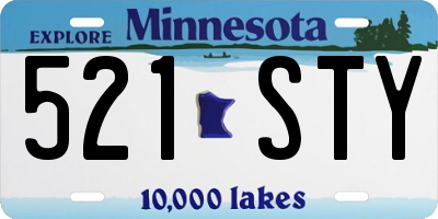 MN license plate 521STY