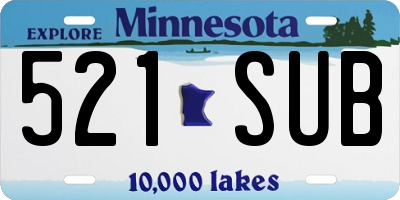 MN license plate 521SUB