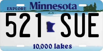 MN license plate 521SUE