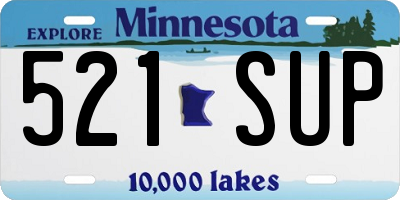 MN license plate 521SUP