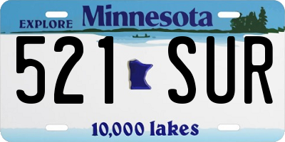 MN license plate 521SUR