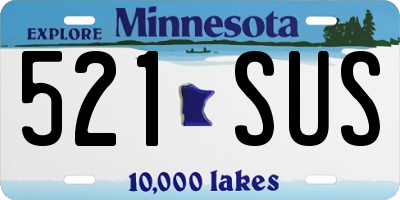 MN license plate 521SUS