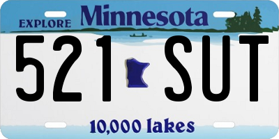 MN license plate 521SUT