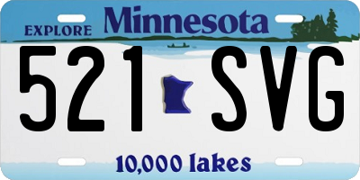 MN license plate 521SVG