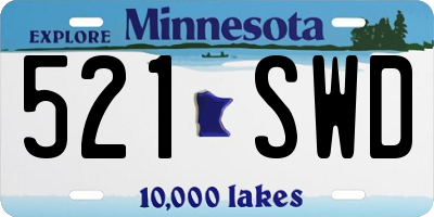 MN license plate 521SWD