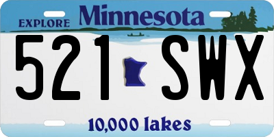 MN license plate 521SWX