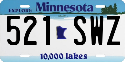 MN license plate 521SWZ
