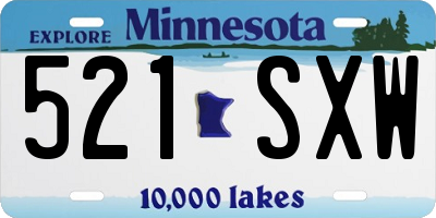 MN license plate 521SXW