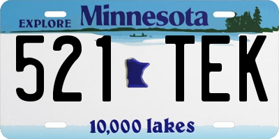 MN license plate 521TEK