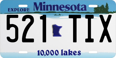 MN license plate 521TIX