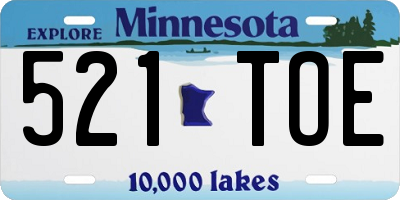 MN license plate 521TOE