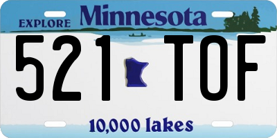 MN license plate 521TOF