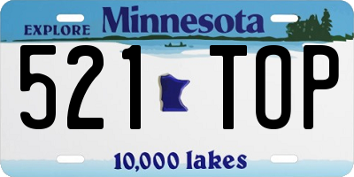 MN license plate 521TOP