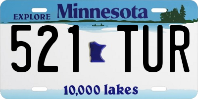 MN license plate 521TUR