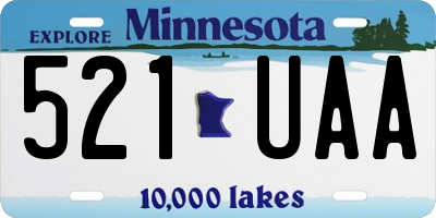 MN license plate 521UAA