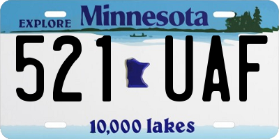 MN license plate 521UAF