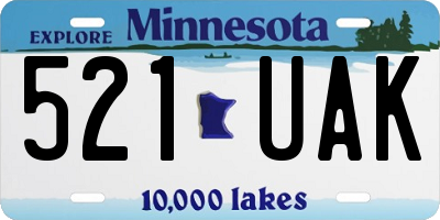 MN license plate 521UAK